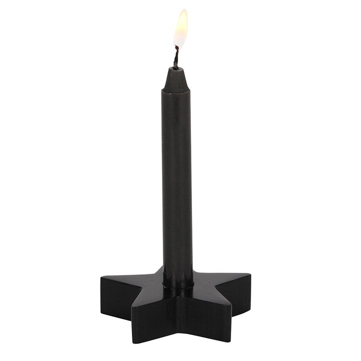 Single Black Star Candle Holder