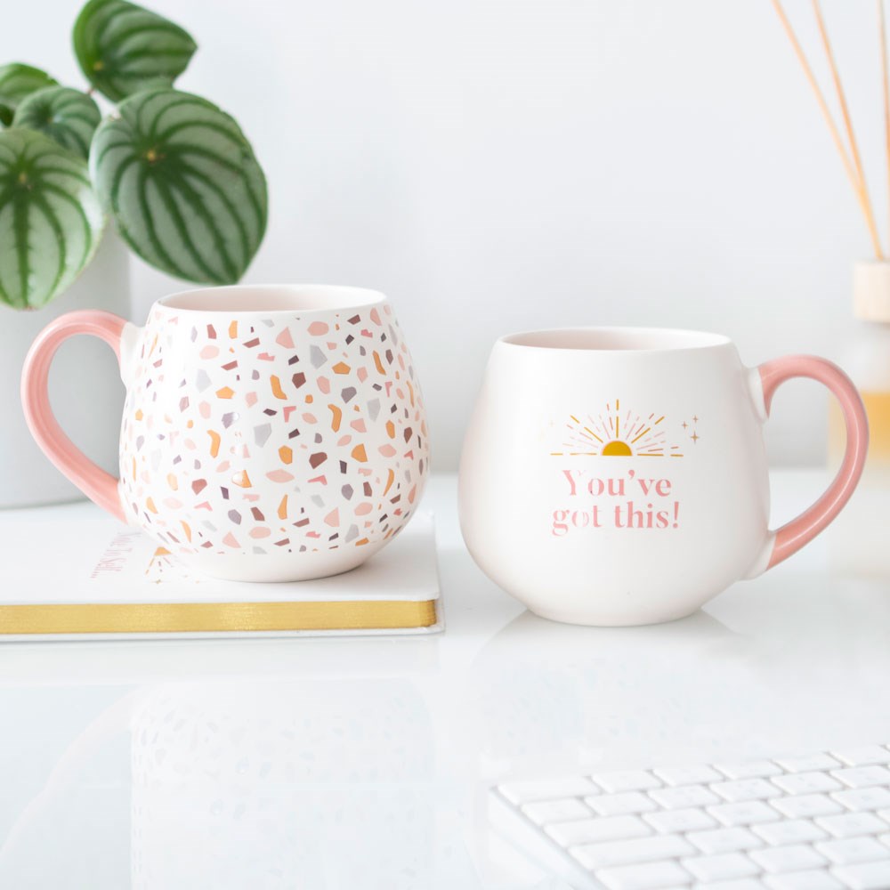 Large Pink & Orange Terrazzo Mug