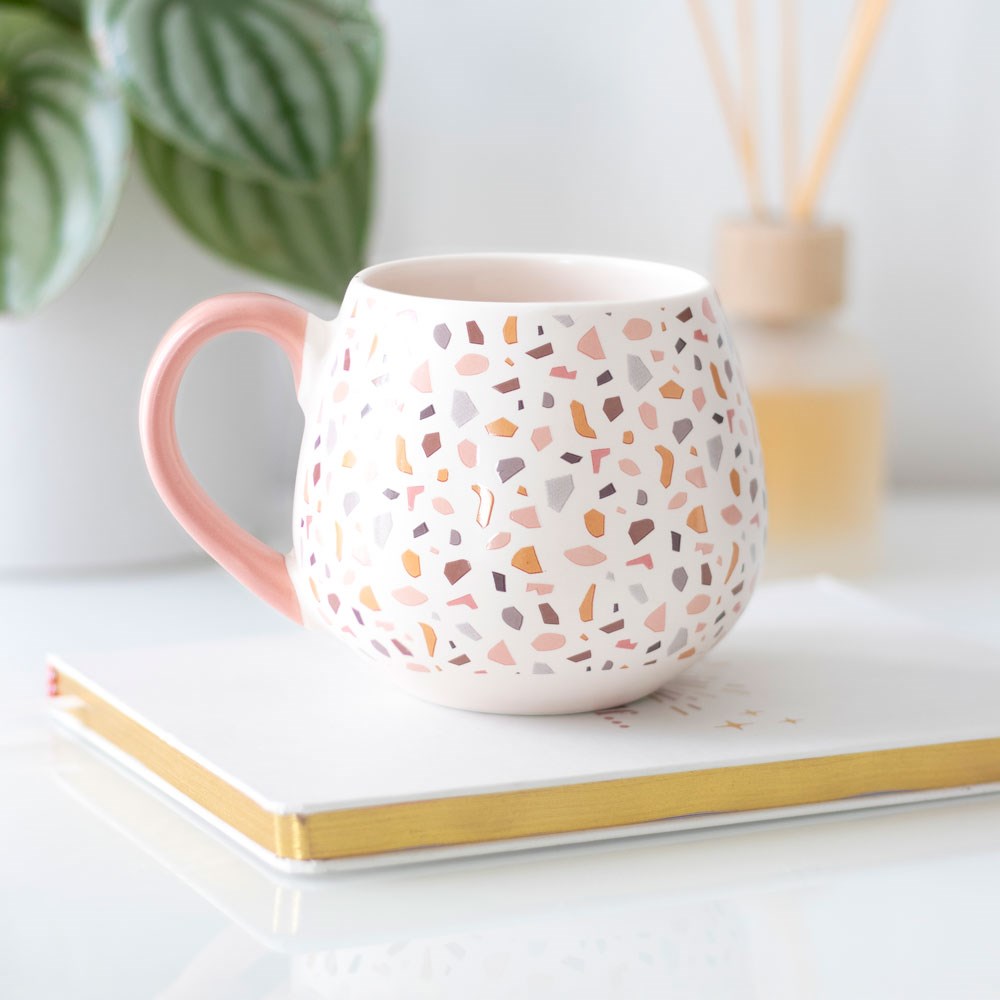 Large Pink & Orange Terrazzo Mug