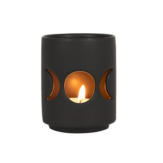 Moon Tea Light Holder in Black