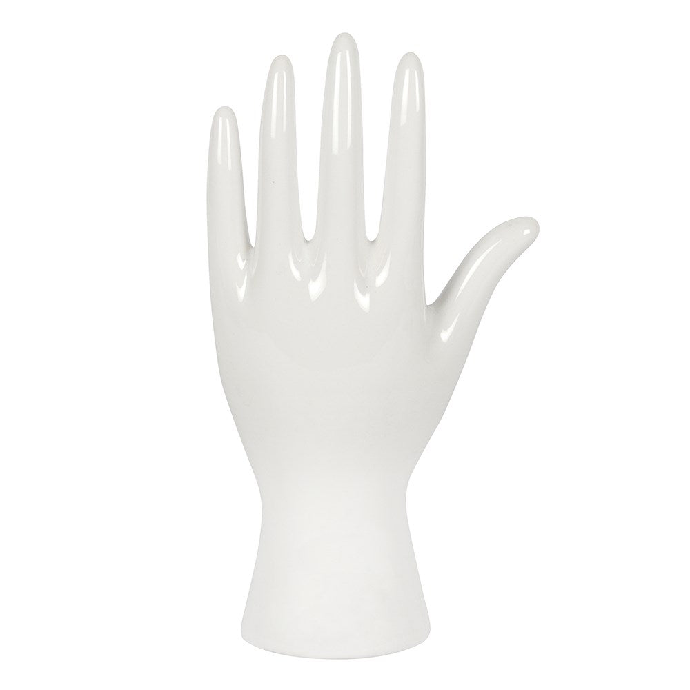 White Black Palmistry Ring Holder & Sculpture