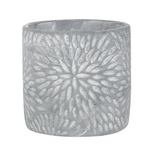 Grey Textured Cement Plant Pot